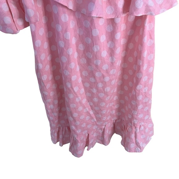 Lisa Marie Fernandez x Target one shoulder Pink polka dot dress Size M - Picture 6 of 8